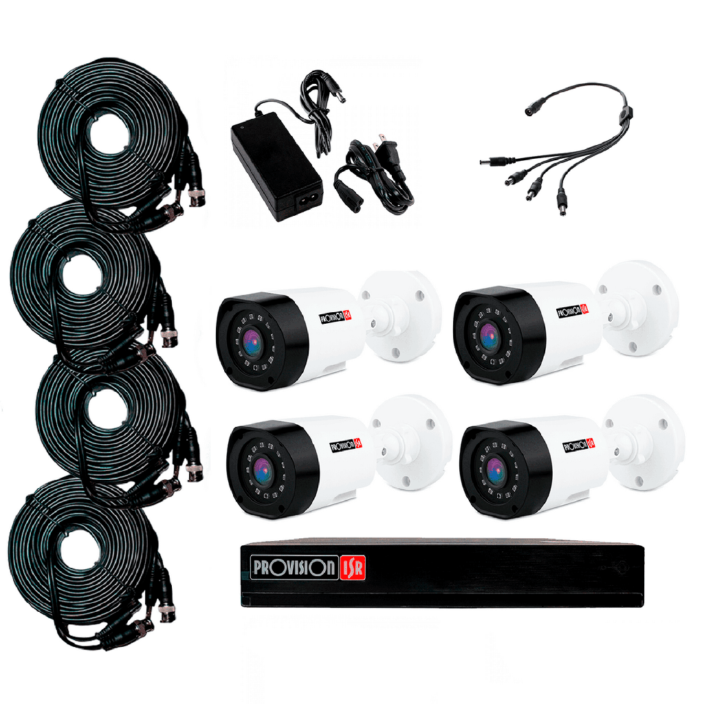 [KIT4CAMANALOG] KIT 4 CÁMARAS 2 MIN IDOMO 2 CAM TUBO 700TVL  1DVR  