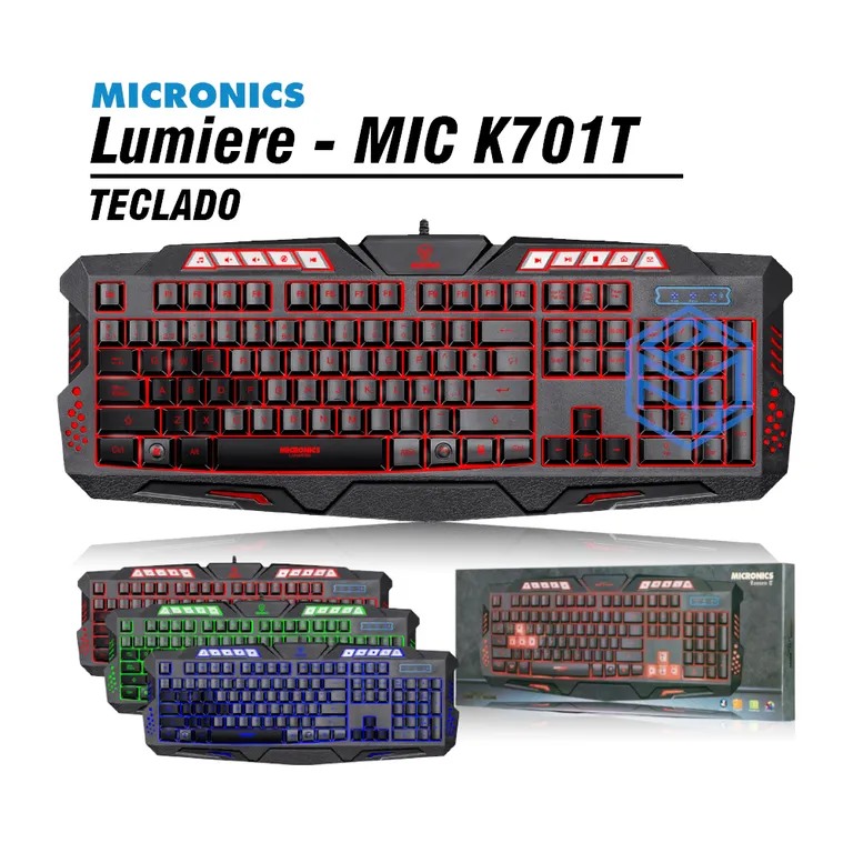 [KBMICLUMK701] TECLADO LUMIERE MIC K701 RGB 