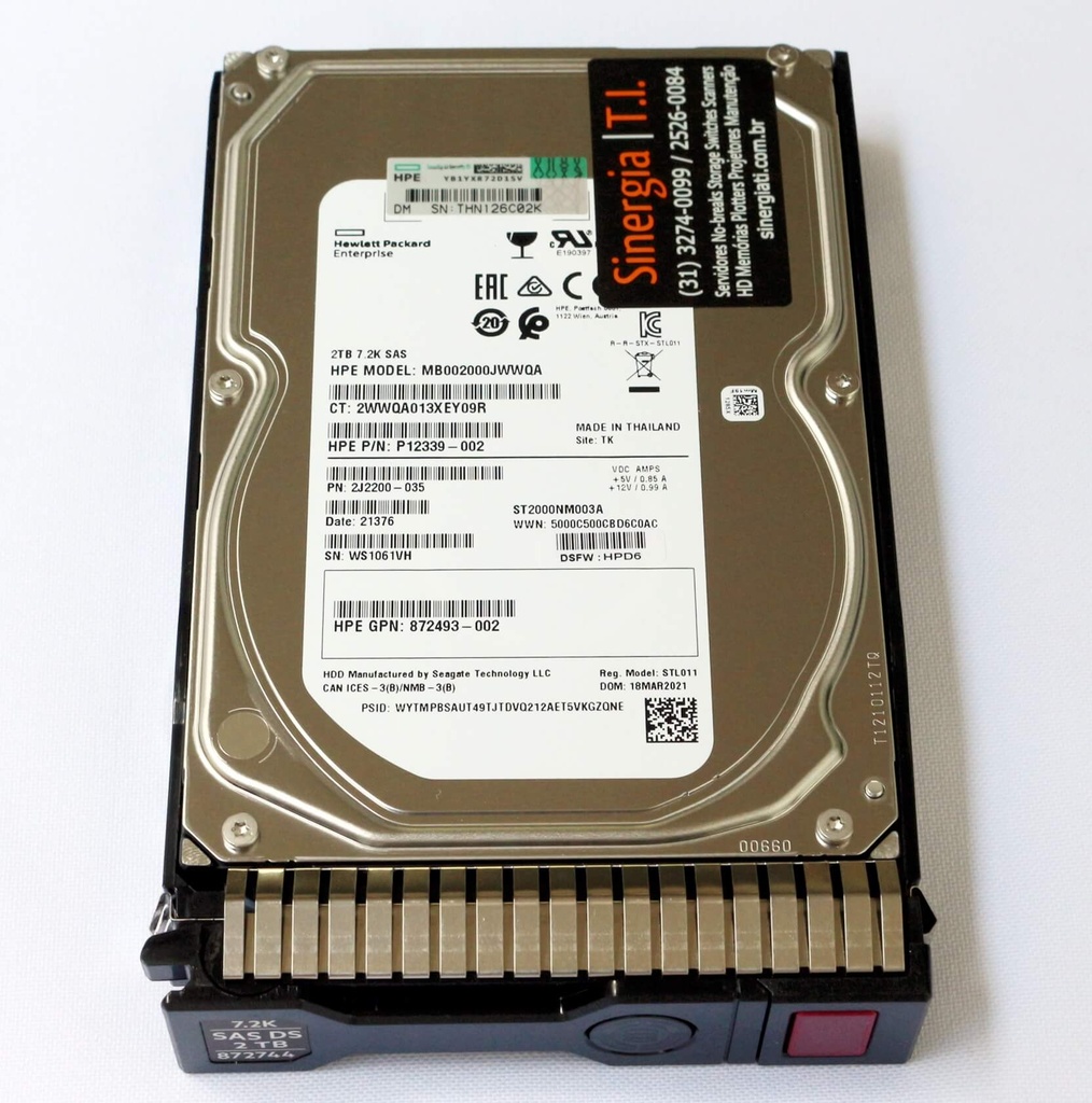 [HDDHP872485B21] HPE 2TB SAS 7.2K LFF SC DS HDD 