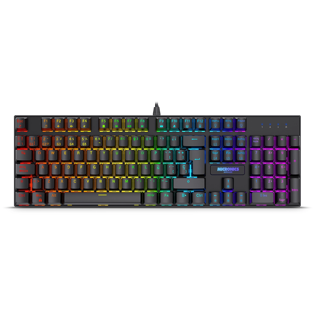 TECLADO SEMI MECANICO MIRAGE MIC GK1003 RGB USB