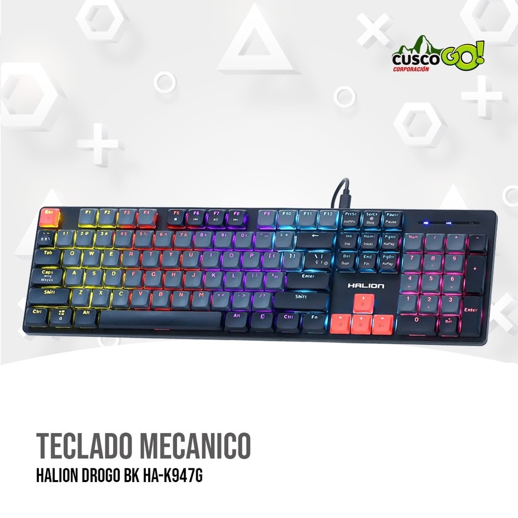 [KBHA957BK] TECLADO MECANICO GAMER DROGO HA-K947G