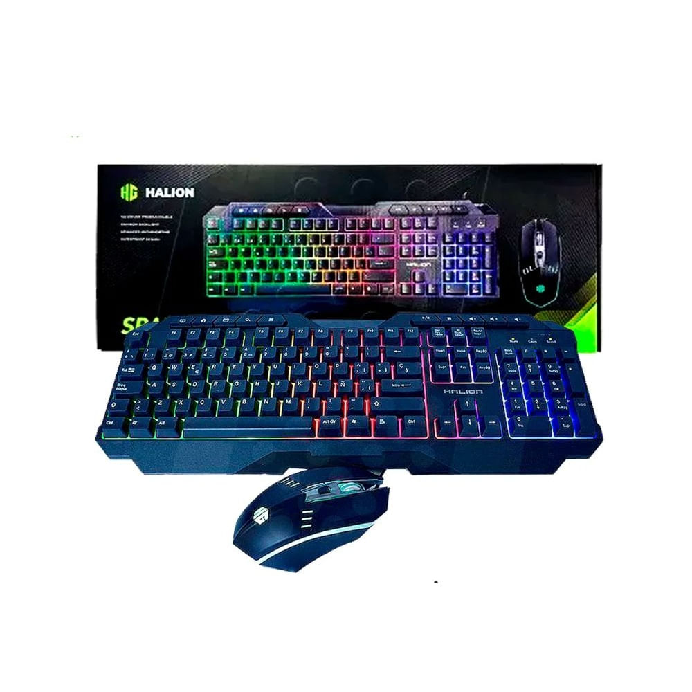 [KBMSDAHA863C] KIT GAMER 2 EN 1 MECANICO HALION DAMON HA-863C NEGRO MOUSE 7200DPI RGB