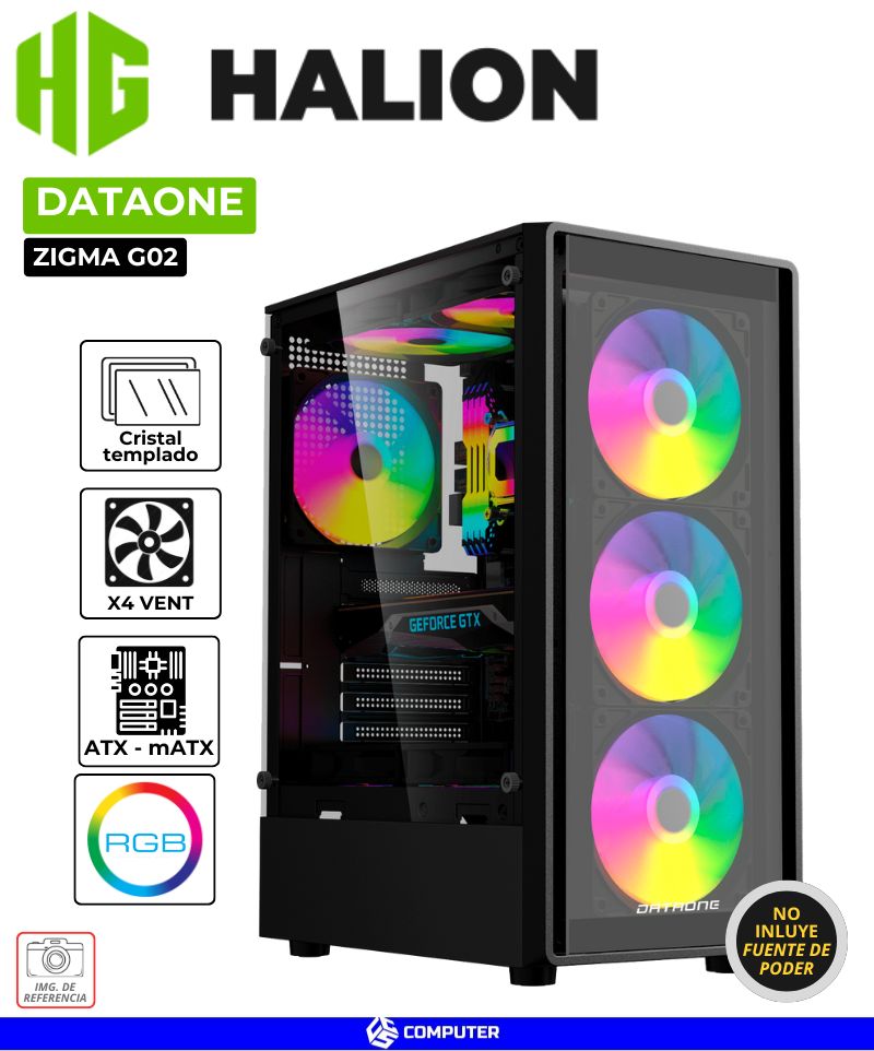 [CSGADATZIG02] CS GAMER DATAONE ATX ZIGMA G02 VIDRIO 4X12 ARG USB 3.0 SIN FUENTE